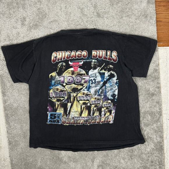 Vintage 1997 NBA Champions Chicago Bulls Rap Tee Rare T Shirt XXL Michael Jordan - Picture 14 of 14